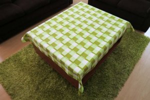Polášek Holešov Ubrus teflon tisk 5536/2 100% polyester Zelená káro 120x160