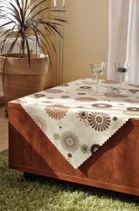 Polášek Holešov Ubrus teflon tisk 5617-2 100% polyester Béžová květiny Hnědá 120x160