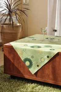 Polášek Holešov Ubrus teflon tisk 5617-3 100% polyester Žlutá Zelená květiny 30x30