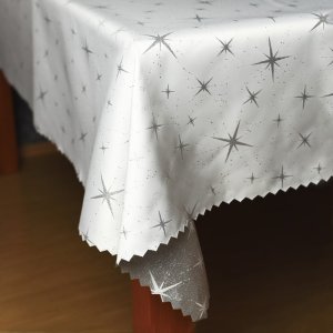 Polášek Holešov Ubrus vánoční bílá Z-2562 stříbrná 100% polyester Bílá Vánoce 30x30