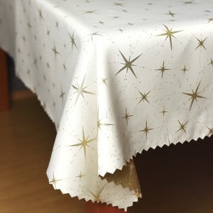 Polášek Holešov Ubrus vánoční bílá Z-2562 zlatá 100% polyester Bílá Vánoce 30x30