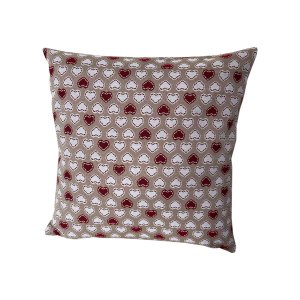 Polášek Holešov Povlak Cuoricino 5966-1 40x40 Béžová 65% Polyester+3%Lurex+32%Bavlna srdce