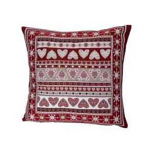 Polášek Holešov Povlak Vánoční 5950-2 40x40 Červená vánoční 65% Polyester+3%Lurex+32%Bavlna