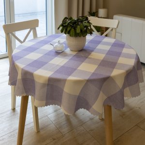 Polášek Holešov Ubrus oxford tisk 205-106 100% polyester Fialová káro 120x140